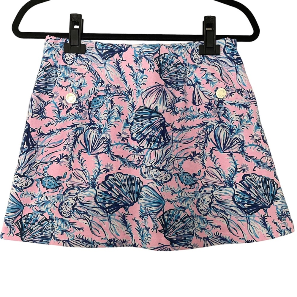 Lilly Pulitzer Pink and Blue Patterned Skirt